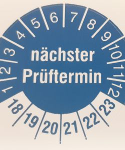 Prüfplakette UVV-Prüfung Krananlage